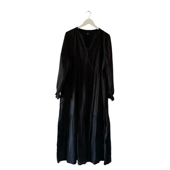 ABLE Jane Long Sleeve Cotton Minimalist Bohemian Maxi Dress  Black SZ XL #2017 - Picture 4 of 16